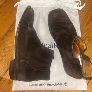 Brown Suede Hermes Boots Men